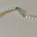American Vintage Vintage “Baxleigh” White Silver Pearl Necklace 18.5” Marquis Fishhook Rhinestone Photo 7