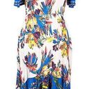 Flying Tomato  Dress XS Off Shoulder Hi-Lo Blue White Floral Photo 0