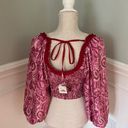 Free People  Dare Me Velvet Blouse in Retro Combo NWT Photo 6