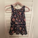 American Eagle  Flowy peplum cutout lace tank top floral size xs! Photo 2