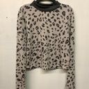 All in Favor  Womens Multicolor Leopard Print Mock Neck Top Photo 1