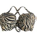 Shade & Shore  Womens Light Lift Twist Front Bralette Bikini Top Zebra 38D Photo 0