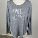 Rae Dunn  Grey Long Sleeve Sweet Dreams Top Size L Photo 0