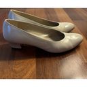 Salvatore Ferragamo  Cream Leather Heels Pumps Shoes Size 6 1/2B Almond Toe Shape Photo 1
