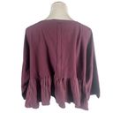 We The Free Free People  Maroon Gauze Oversized Crop Button Shirt NWT‎ S Photo 3