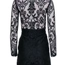 Alexis  Black Lace Goth Witchy Crewneck Long Sleeves Mini Dress Women’s Small Photo 2