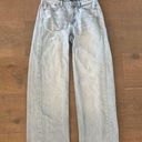 American Eagle  wide leg distressed raw hem jeans Photo 0