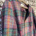 Christopher & Banks  Plaid Wool Blend Zipper Front Blazer Jacket Photo 1