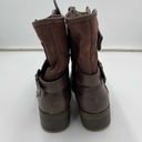 Baretraps  Brown Hailie Leather Textile Fur Lined Side Zip Moto Boots Size 6.5 Photo 2