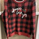 Holiday Time Red Christmas Sweater Women's Size Large (12-14) Buffalo Check Photo 0