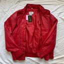 Vintage 1980s Streetwear Ferrari Red Leather Tibor Aviator Bomber Jacket Size M Photo 6