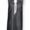 CeCe  Dress Black White Polka Dot Scalloped Peter Pan Collar Bow Embellished Photo 9