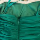 Fame and Partners Green Tiered Strapless Prom Dress Photo 3