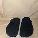 Birkenstock  Boston Soft Suede Clogs in Black Photo 8