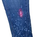 DKNY  Embroidered Paint Splash Denim Flare Jeans 5 Photo 1