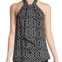 Joie  Silk Geo Print Halter Tie Neck Sleeveless Tank Top Photo 4