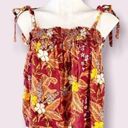 Rachel Zoe  Floral Cropped Top Smocked Tie Shoulder Straps Size M New with Tag Photo 2