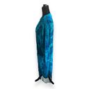 Paris Montana Vintage Salvage Duster Turquoise Blue Burnout Velvet Fringe Silk Size undefined Photo 4