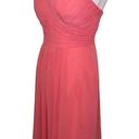 Bill Levkoff  Dress Formal Bridesmaid Mini Strapless Pleated Coral Pink, Size 8 Photo 1