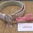 Juicy Couture NWT Blush Pink Signature Logo Cherry Charm Leather Belt M/L Photo 3