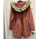 American Eagle  Parka Jacket Size Large Blush Rose Faux Fur Hood Supernatural Photo 8