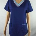 Grey's Anatomy  Barco Active 3 Pocket Color Block Scrubs Scrub Top Shirt V Neck S Photo 0