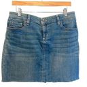 Krass&co G.H. Bass &  Womens Raw Cut Off Hem Pencil Denim Mini Skirt Blue Size 8 Photo 0