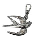 Chloe + Isabel  Sparrow Charm Rhinestone Bird Dove Pendant Silver Tone Photo 4