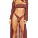 Naked Wardrobe NWT  Lux Life Swim Coverup in Chocolate sz Photo 0