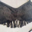 Relleciga  Women’s Tassel Bandeau Black Bikini Top 
Size S‎ Photo 8