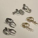 Gold Hinge Lot Of 3 Fun Novelty Clip On Screw On Earrings Dangle- Door Hinge Horseshoe Etc Photo 0