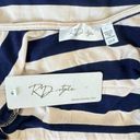 RD Style NEW  Navy & Beige Striped Open Back Cap Sleeve Fitted Maxi Dress Small Photo 10