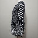 Isaac Mizrahi  Black & White Geo Paisley Jacquard Knit Cardigan Size XL Photo 1