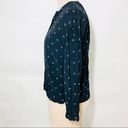 Something Navy  Easy Volume black geometric dot button up ruffle sleeve top Photo 3