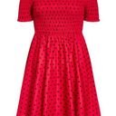 City Chic  Plus Red/Black Pinup Smocked Fit & Flare Cherie Dress Pockets Size 16 Photo 0