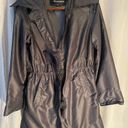 Weatherproof Womens Rain Jacket--Pockets Stow-able Hood Zipper Buttons L/S Small Photo 1