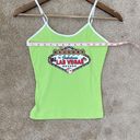 Fifth Sun Y2K  Lime Green Las Vegas Spaghetti Strap Tank Photo 5