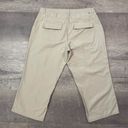 Tommy Hilfiger  Womens 14 Mid Rise Wide Leg Khaki Capri Pants Flap Back Pockets Photo 6