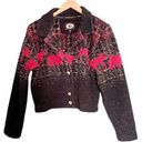 Krass&co County Clothing  Sherpa Fleece Cropped Jacket Boho Western Moose Size Medium Photo 5