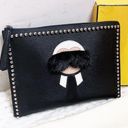 Fendi Authentic  RARE Limited Edition XL Studded Saffiano Karl Clutch Bag Photo 0