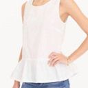 J.Crew  Bow-Back Peplum Tank Top White XXS Preppy Work Profession Business Casual Photo 2