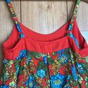 Red Camel  mini dress - Medium - adjustable spaghetti strap- colorful floral Photo 4