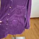 L.L.Bean  Shirt Womens XL Purple Corduroy Wide Wale Shirt Jacket Button Up Photo 3