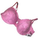 Juicy Couture 36C Pastel Pink Monogram Logo Lace Push Up Bra Photo 0