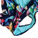 La Blanca  Sz 16 Tropical Multi Color Twist Keyhole Ruched By The Sea Swimsuit Photo 9