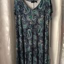 Tahari Women's  boho print Paisley Stretch A-Line Pullover Dress -Size 1X Photo 2