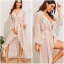 🌸 RAINBOW ROBE DUSTER CARDIGAN KIMONO SHEER PASTEL FESTIVAL MAXI LONG COVER Size undefined Photo 4