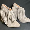 Vera Pelle Matiko  Grey Fringe Boot Heels Size 36 us 5.5 Photo 0