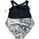 DKNY  Metallic Standard One Piece Scoop Neck Bathing Suit Photo 7