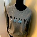 DKNY  gray Sequin logo Sweater, size small Photo 0